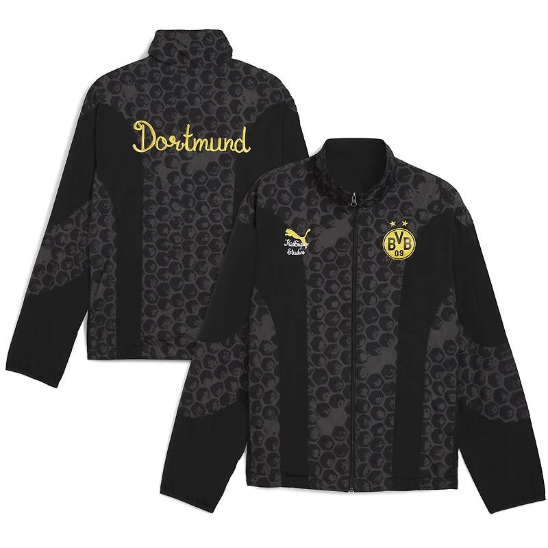 Men's Puma x KidSuper Black Borussia Dortmund 2025 FIFA Club World Cup Reversible Full-Zip Jacket