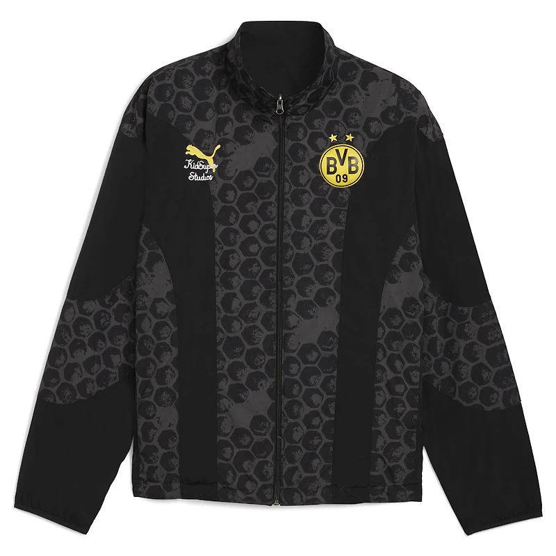 Veste réversible entièrement zippée Puma x KidSuper noire pour homme, Coupe du Monde des Clubs de la FIFA 2025 Borussia Dortmund