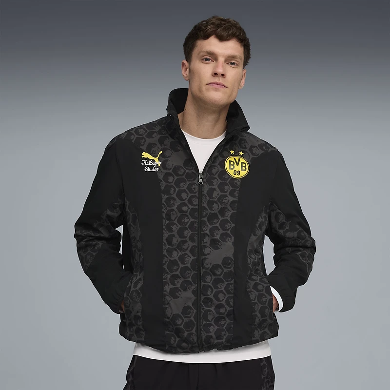 Veste réversible entièrement zippée Puma x KidSuper noire pour homme, Coupe du Monde des Clubs de la FIFA 2025 Borussia Dortmund