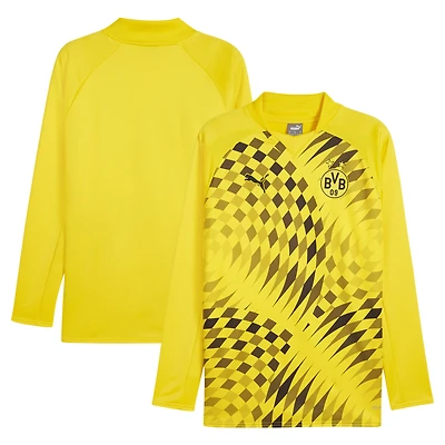 Haut de survêtement raglan à enfiler d'avant-match Puma jaune Borussia Dortmund 2023/24 pour homme