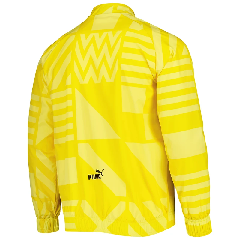 Puma Veste d'entraînement d'avant-match Raglan entièrement zippée pour homme Borussia Dortmund Jaune