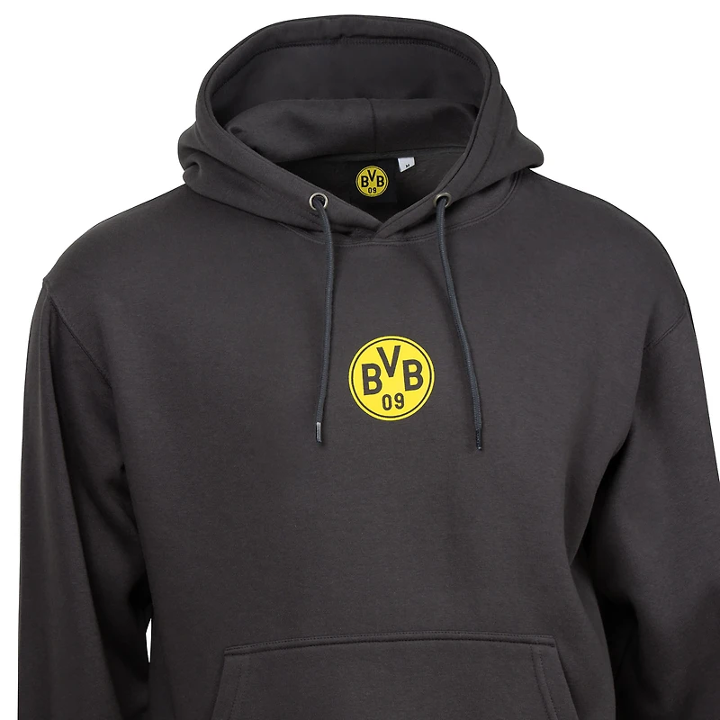 Men's Sport Design Sweden  Charcoal Borussia Dortmund Streetwear Relaxed Pullover Hoodie
