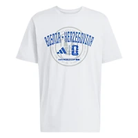 T-shirt blanc adidas pour homme de l'équipe nationale Bosnie-Herzégovine, qualifications la Coupe du Monde FIFA 2026