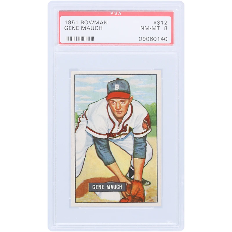 Gene Mauch Boston Braves 1951 Bowman #312 PSA Authenticated 8 Card