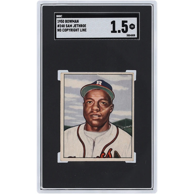 Sam Jethroe Boston Braves 1950 Bowman #248 SGC Authenticated 1.5 Rookie Card