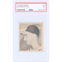 Carte de recrue Warren Spahn, Boston Braves, 1948, Bowman n° 18, authentifiée par PSA.