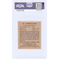 Warren Spahn Boston Braves 1948 Bowman #18 PSA Authenticated 1 Rookie Card