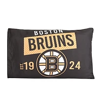 Ensemble de deux taies d'oreiller noires des Bruins de Boston (20'' x 30'')