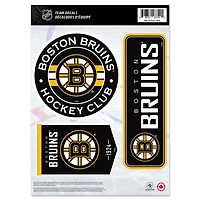 Ensemble de décalcomanies pour ventilateur 8" x 11" Black Boston Bruins