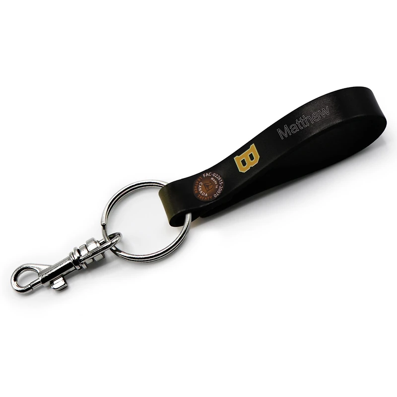 Boston Bruins Personalized Leather Loop Keychain