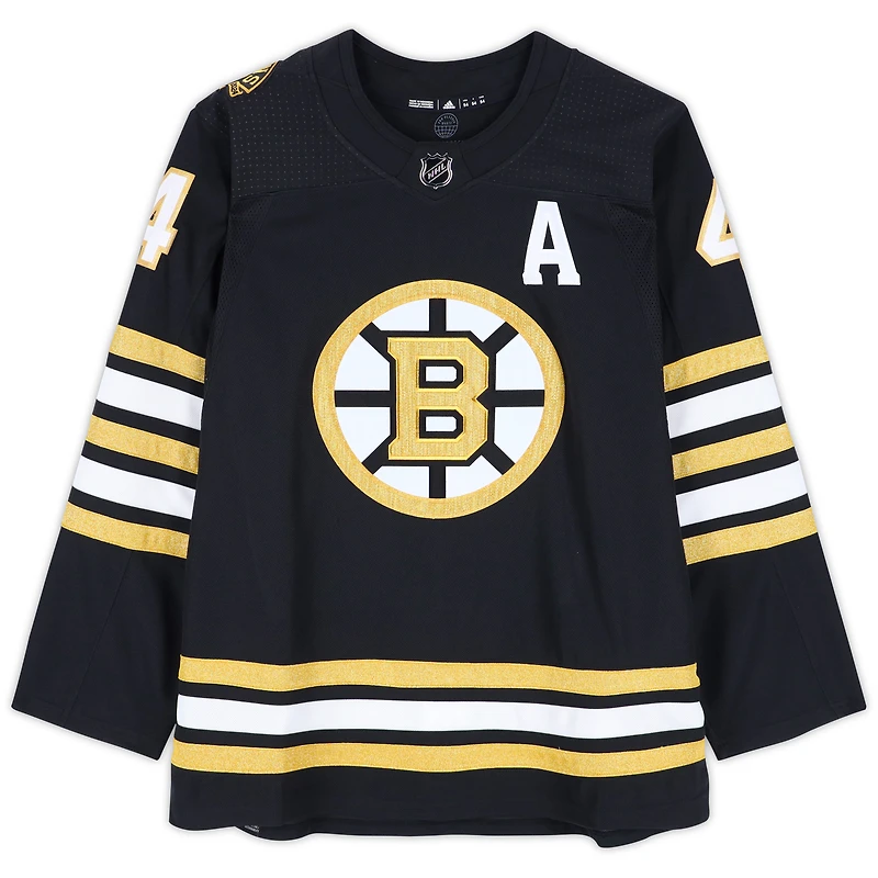 Maillot adidas authentique noir dédicacé par Bobby Orr des Boston Bruins pour le 100e anniversaire