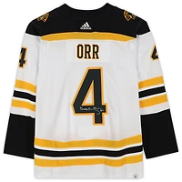 Maillot authentique adidas blanc autographié par Bobby Orr des Bruins de Boston