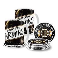 Bruins de Boston 15oz. Tasses et sous-verres classiques - Ensemble