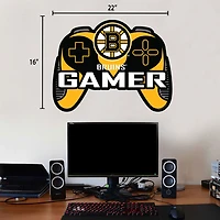 Bruins de Boston - Décalcomanie murale 16'' x 22'' Controller Gamer