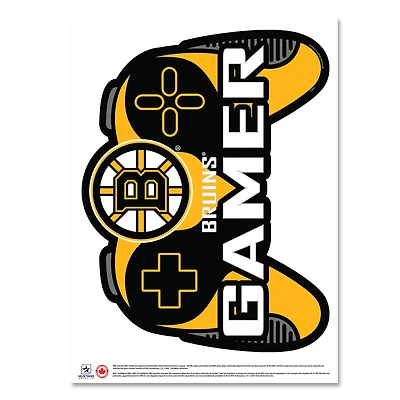 Bruins de Boston - Décalcomanie murale 16'' x 22'' Controller Gamer