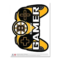 Bruins de Boston - Décalcomanie murale 16'' x 22'' Controller Gamer
