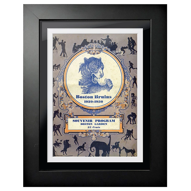 Boston Bruins 1929 Souvenir Program - 12'' x 16'' Framed Program Cover