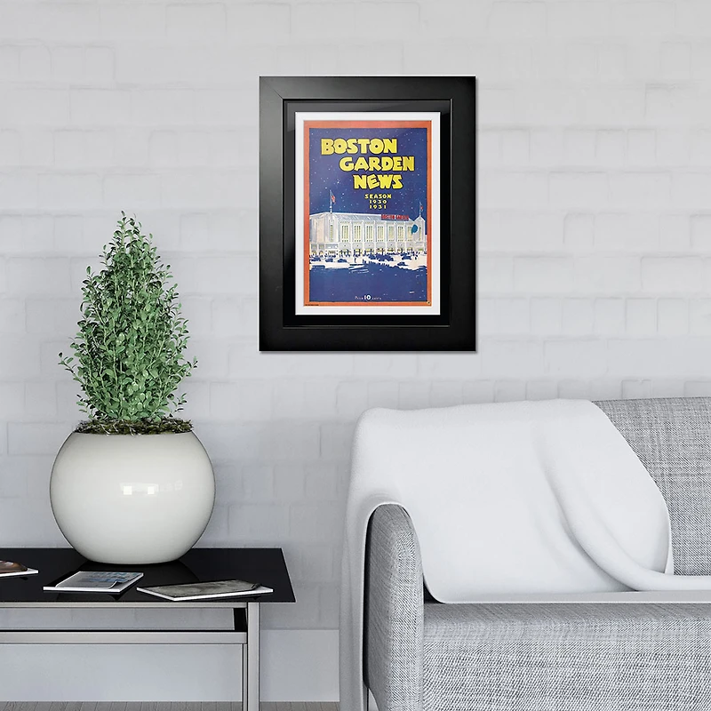 Boston Bruins 1930 Boston Garden News - Couverture de programme encadrée 12 '' x 16 ''