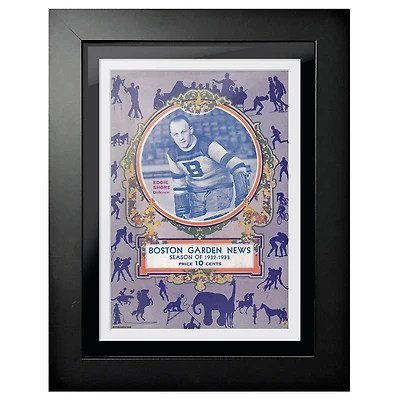 Boston Bruins 1932 Boston Garden News - Couverture de programme encadrée 12'' x 16''