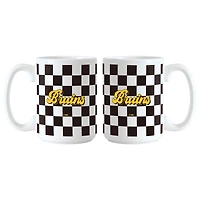 Boston Bruins 2-Pack 15oz. Checkered Wordmark Mug Set