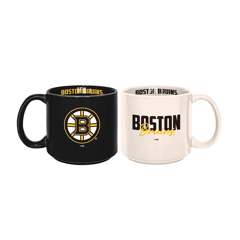 Lot de 2 tasses empilables de 15 oz des Bruins de Boston