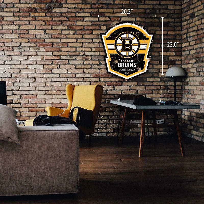 Boston Bruins - 22'' Distressed Shield Sign