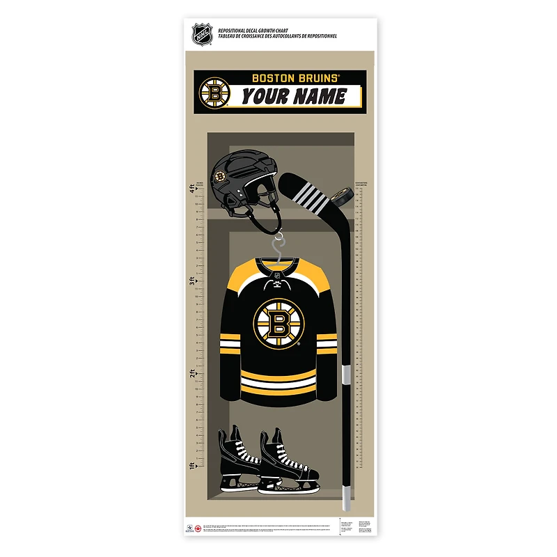 Boston Bruins - 24'' x 60'' Personalized Repositionable Growth Chart