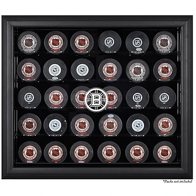 Vitrine noire pour 30 rondelles des Bruins de Boston