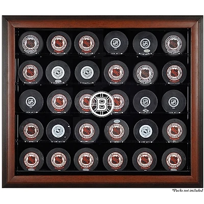 Boston Bruins 30-Puck Brown Display Case