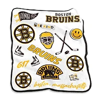 Couverture polaire en peluche Raschel Native 50'' x 60'' Boston Bruins