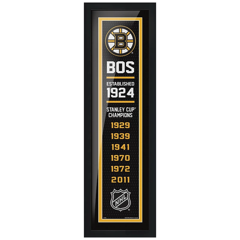 Oeuvre encadrée Team Empire 6'' x 22'' des Bruins de Boston