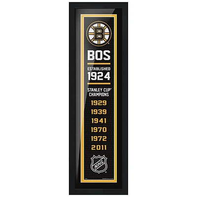 Oeuvre encadrée Team Empire 6'' x 22'' des Bruins de Boston