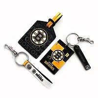 Coffret cadeau trois pièces en cuir des Bruins de Boston avec étiquette personnalisée