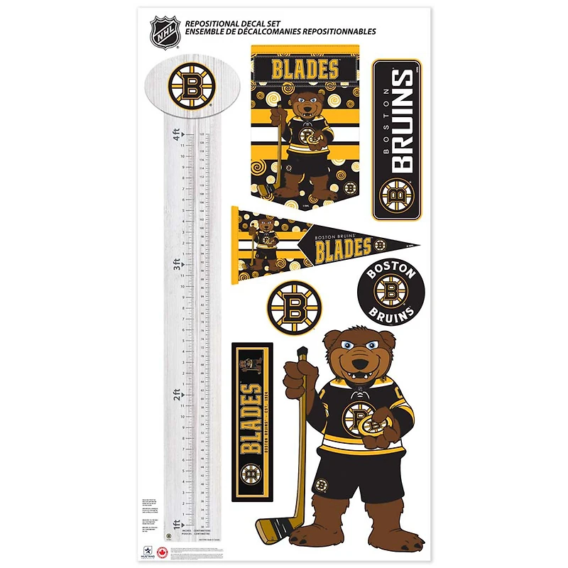 Boston Bruins - Ensemble d'autocollants repositionnables pour mascotte