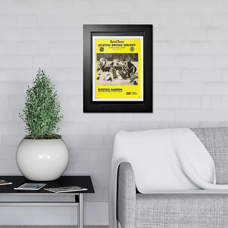 Boston Bruins Sport News Boston Garden - Couverture de programme encadrée 12'' x 16''