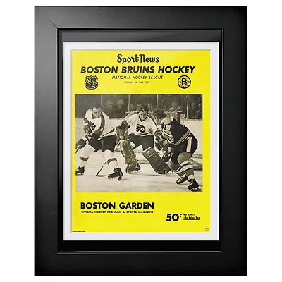 Boston Bruins Sport News Boston Garden - Couverture de programme encadrée 12'' x 16''