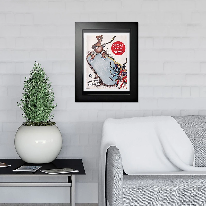 Boston Bruins Sport News Boston Garden Bear - 12'' x 16'' Framed Program Cover