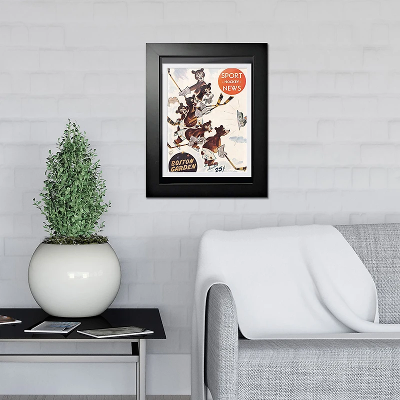 Boston Bruins Sport News Boston Garden Bears - Couverture de programme encadrée 12'' x 16''
