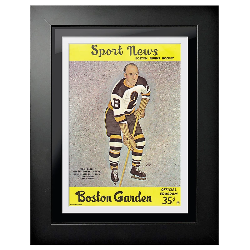 Boston Bruins Sport News Boston Garden Player Edition 6 - 12'' x 16'' Couverture de programme encadrée