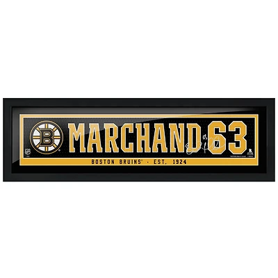 Brad Marchand Boston Bruins 6'' x 22'' Réplique Encadrée Autographe Nom du Joueur - Barre
