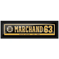 Brad Marchand Boston Bruins 6'' x 22'' Réplique Encadrée Autographe Nom du Joueur - Barre