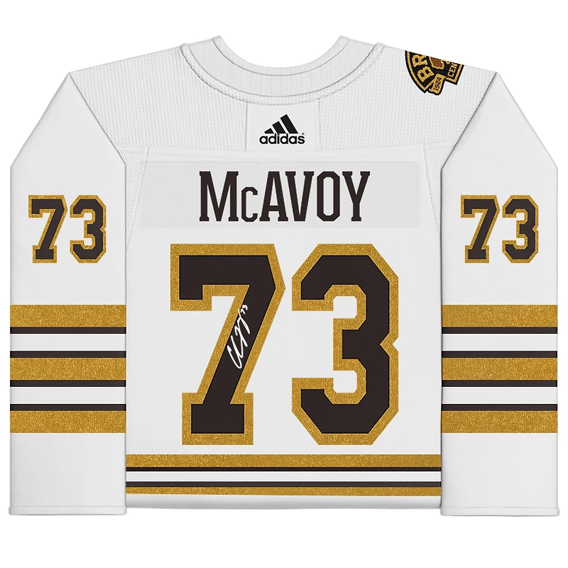 Charlie McAvoy Boston Bruins Autographed White adidas Authentic Jersey with 100th Anniversary Patch