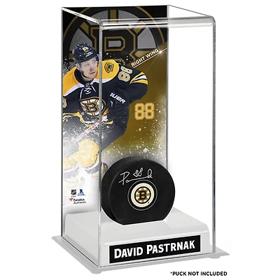 David Pastrnak Étui de luxe pour rondelle de hockey des Bruins de Boston