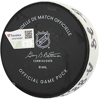 Elias Lindholm Boston Bruins Game-Used Goal Puck vs. New York Rangers on January 2, 2025