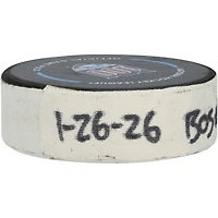 Rondelle de but utilisée par Elias Lindholm (Bruins de Boston) contre les Rangers de New York le 26 janvier 2026