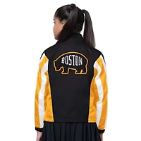 Girls Starter  Black/Gold Boston Bruins Key Player Half Zip Jacket