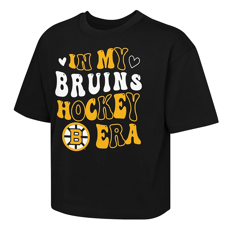 T-shirt boxy noir pour jeunes filles Outerstuff des Bruins de Boston à mon époque