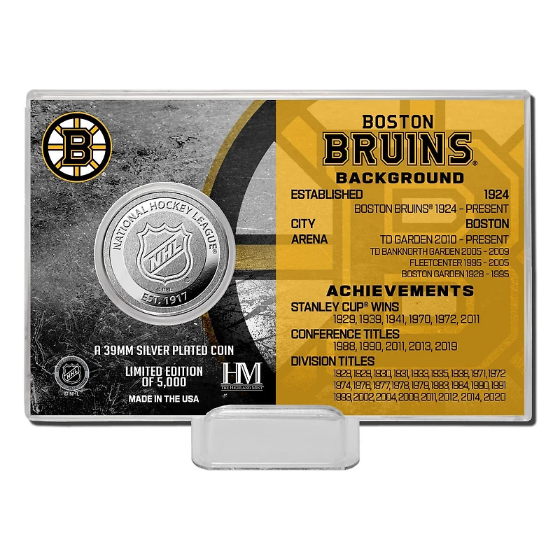 Highland Mint Boston Bruins Team History - Coin Card