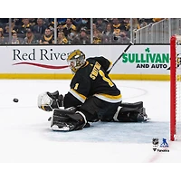 Jeremy Swayman Boston Bruins Unsigned Makes a Save on Goal Photograph
