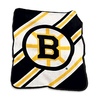 Couverture à rayures Raschel 50 po x 60 po avec logo des Bruins de Boston